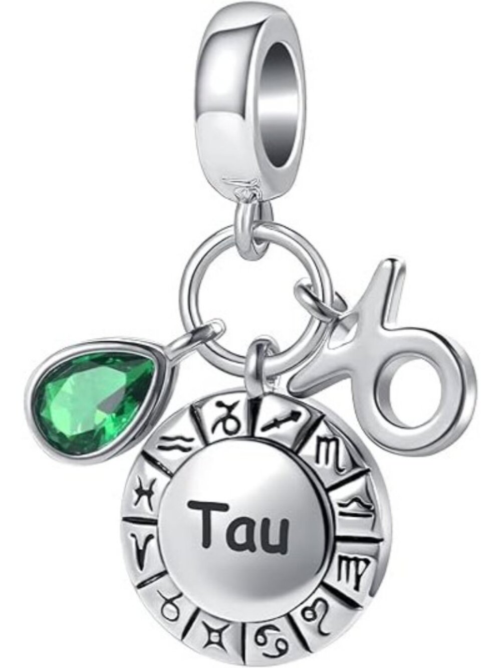Taurus Zodiac Sign Charm Teardrop Birthstone Bead for Pandora Bracelet